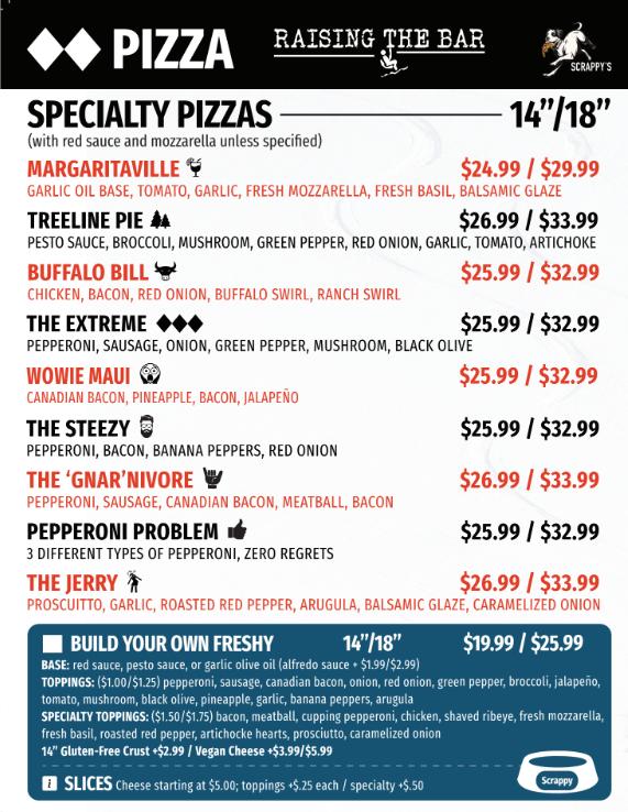 SCRAPPY'S PIZZA Menu image 2